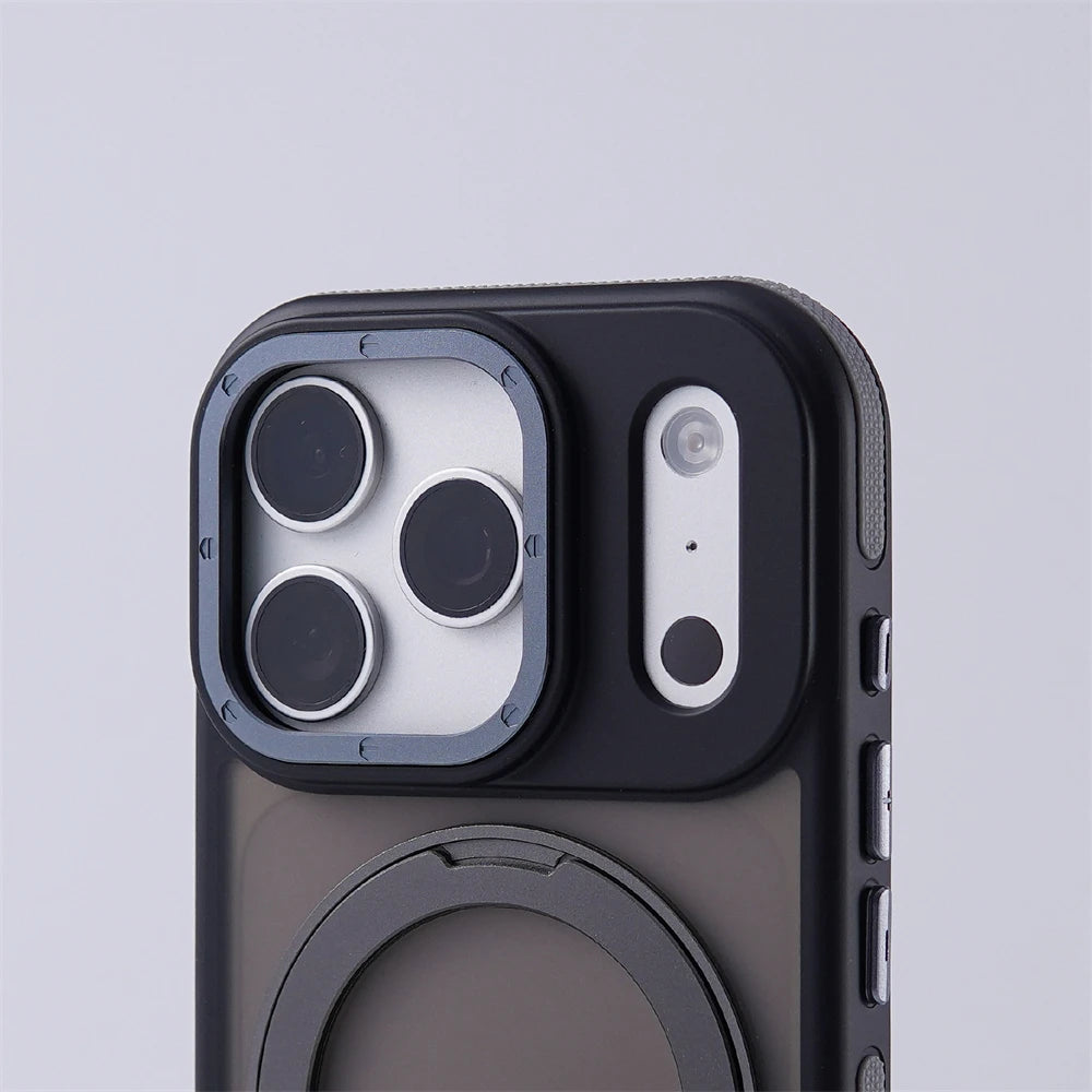 Shockproof MagSafe Case with 360° Rotating Ring Stand for iPhone 18 Series