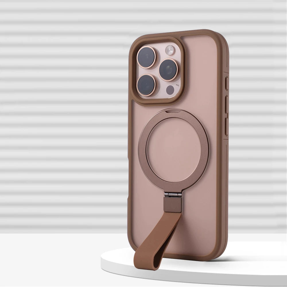 Shockproof Matte MagSafe Case with Stand for iPhone 15 Series