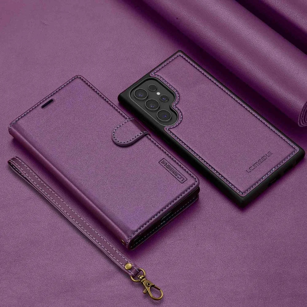 Leather Case with Detachable Wallet for Samsung Galaxy S24 Series
