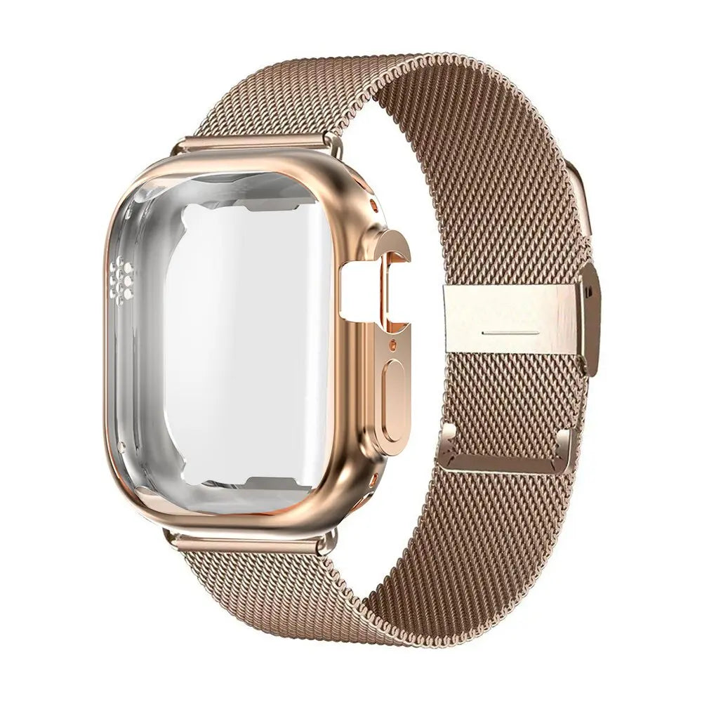 Milanese Loop Band with Protective Case for Apple Watch