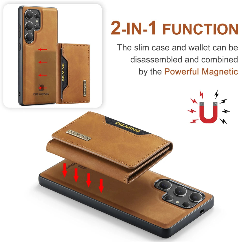 2-in-1 Detachable Magnetic Wallet Leather Case for Samsung Galaxy S25 Series