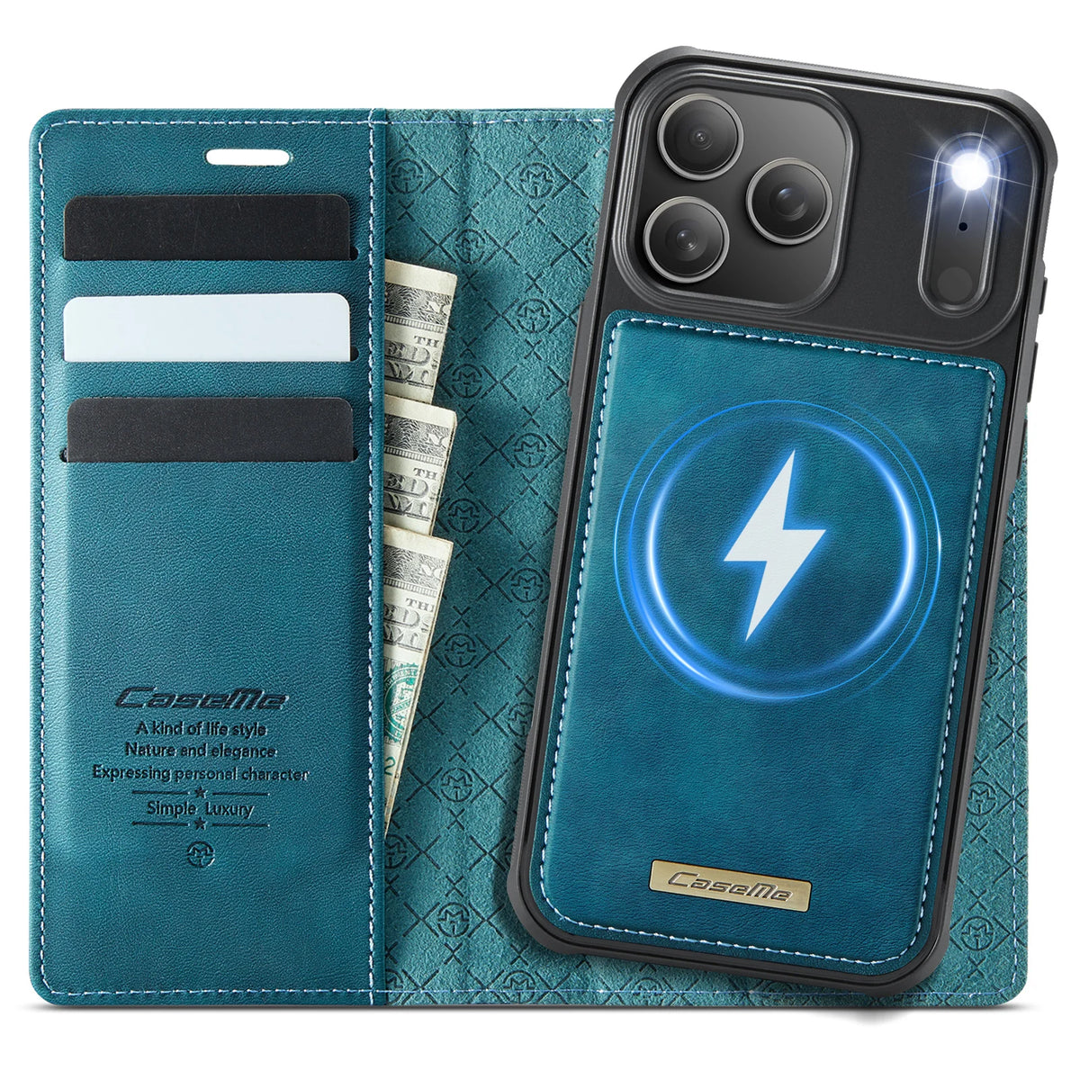 Leather Magnetic Flip Wallet Case with Kickstand for iPhone 18 Series