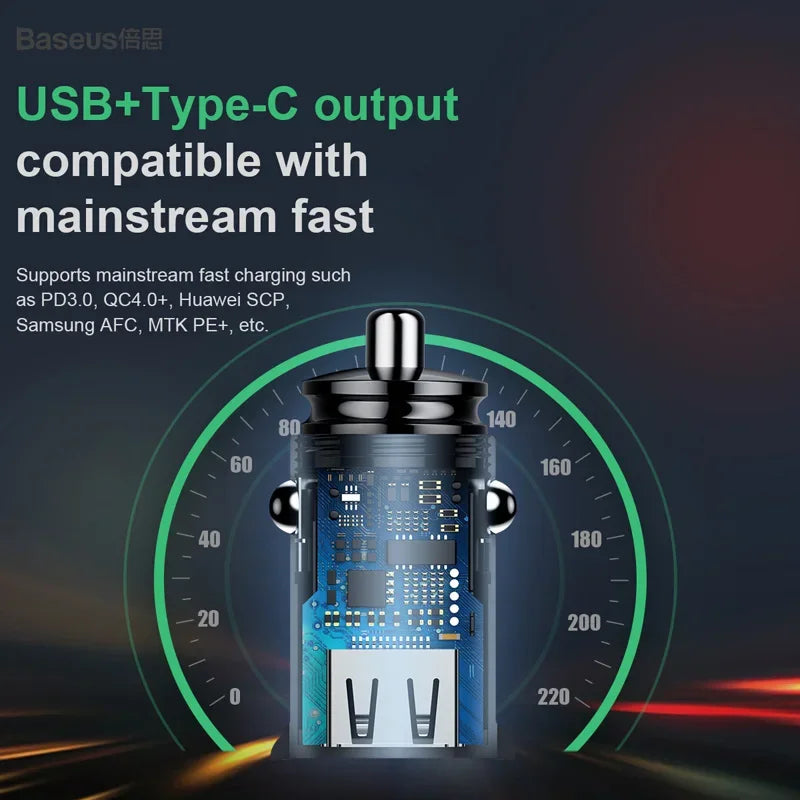 Baseus 30W Dual USB Car Charger