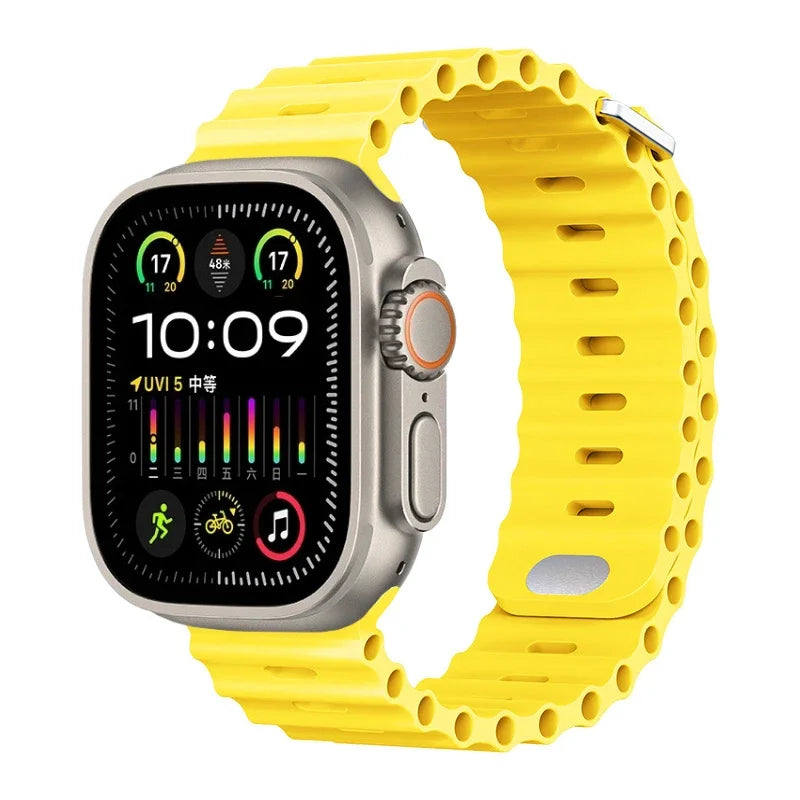 Perforated Silicone Band with Water Drainage for Apple Watch