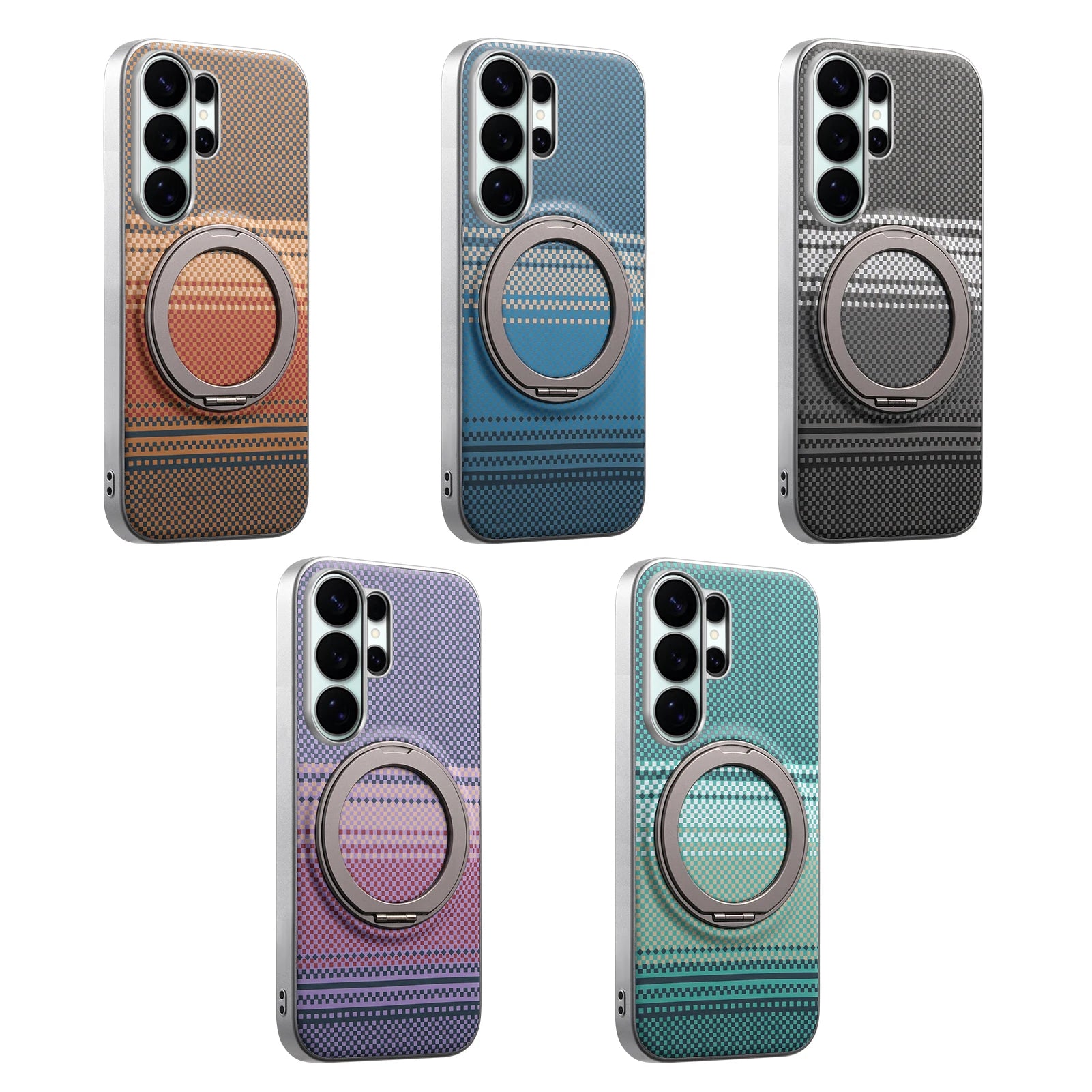 Shockproof Magnetic Gradient Case with 360° Rotating Stand for Samsung Galaxy S26 Series