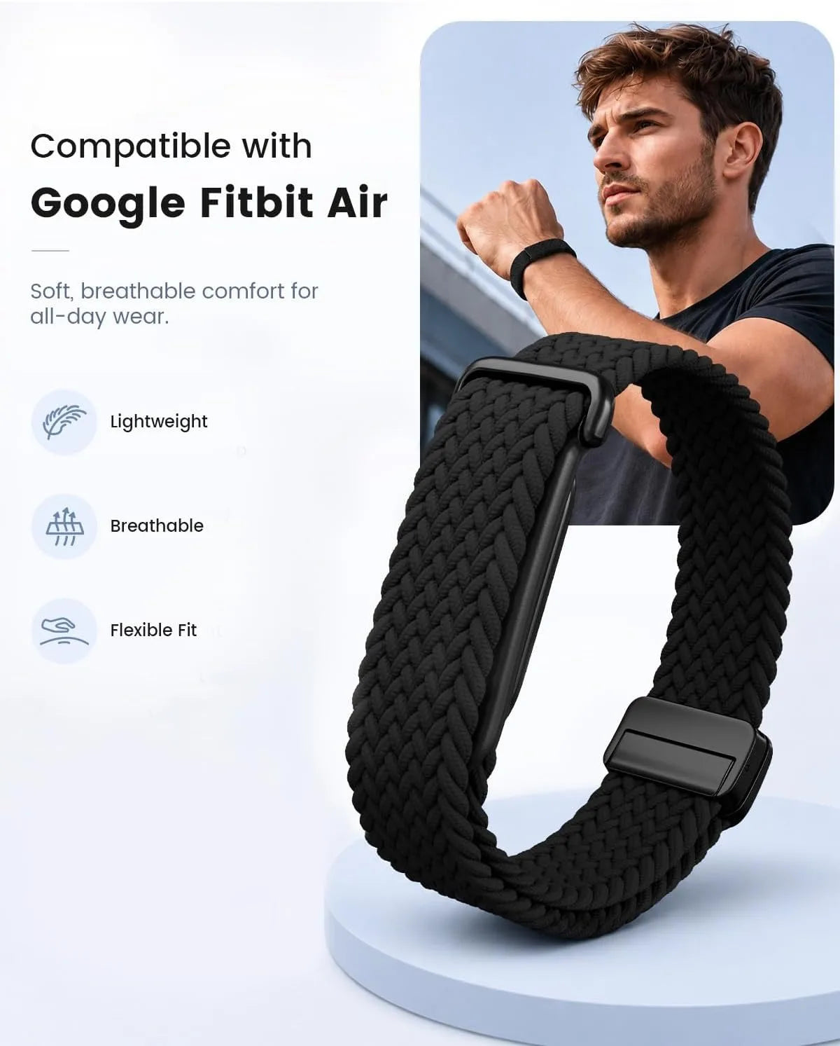 Magnetic Braided Nylon Band for Google Fitbit Air