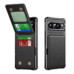 Google Pixel 9 Series Leather Flip Case with Card Holder Stand