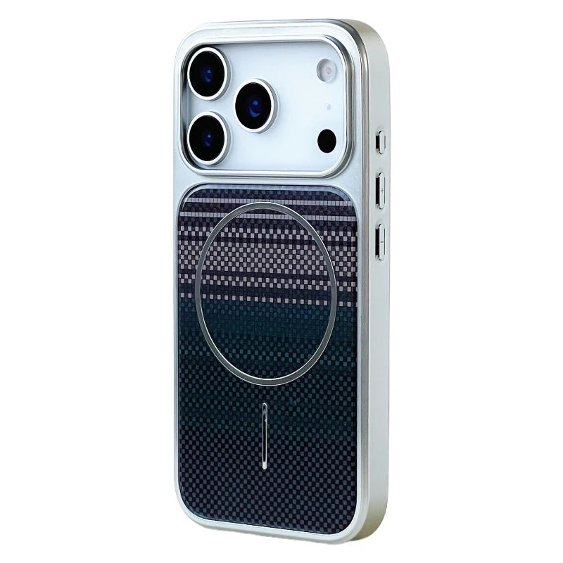 Frosted Carbon Fiber Texture Armor Case with MagSafe for iPhone 17 Series