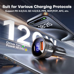 QOOVI 120W Dual-Port USB-C Car Charger