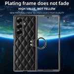 Diamond Grid Leather Magnetic Case with Ring Holder for Samsung Galaxy Z Fold 8 Ultra