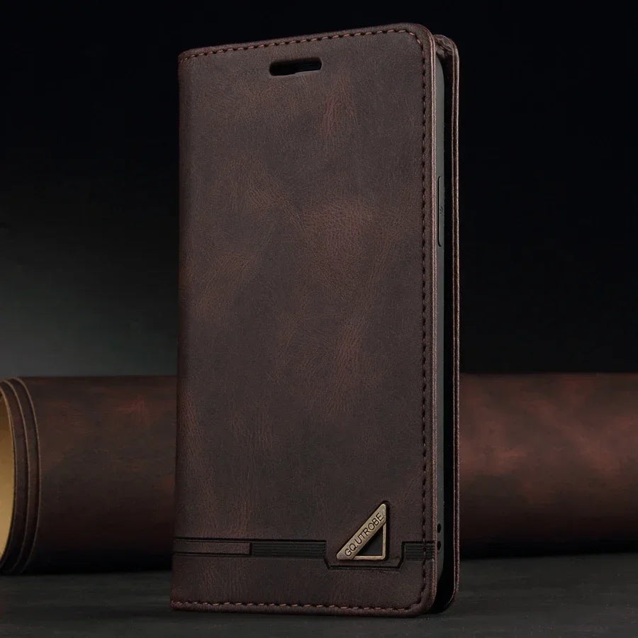 Luxury Retro Leather RFID-Blocking Flip Wallet Case for Samsung Galaxy S26 Series
