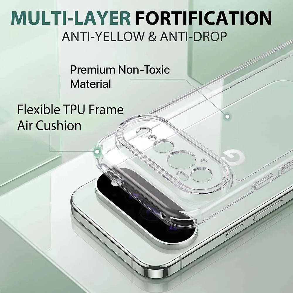 Clear Acrylic TPU Case with Air Cushion Corner Protection for Google Pixel 11 Series