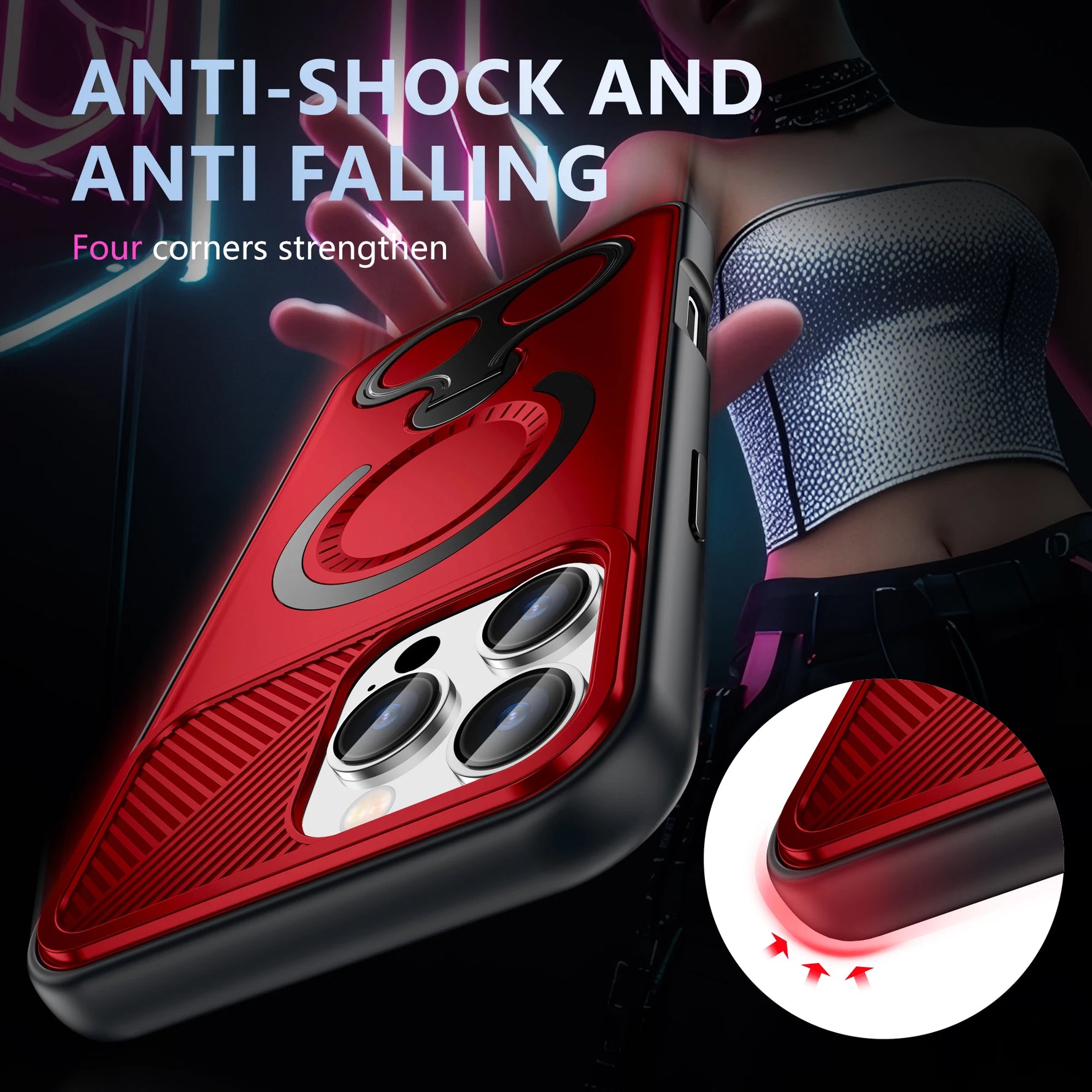Heavy Duty MagSafe Case with Rotating Stand for iPhone 15 Series