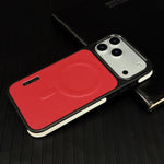 Premium Color-Block Leather MagSafe Case for iPhone 17 Series