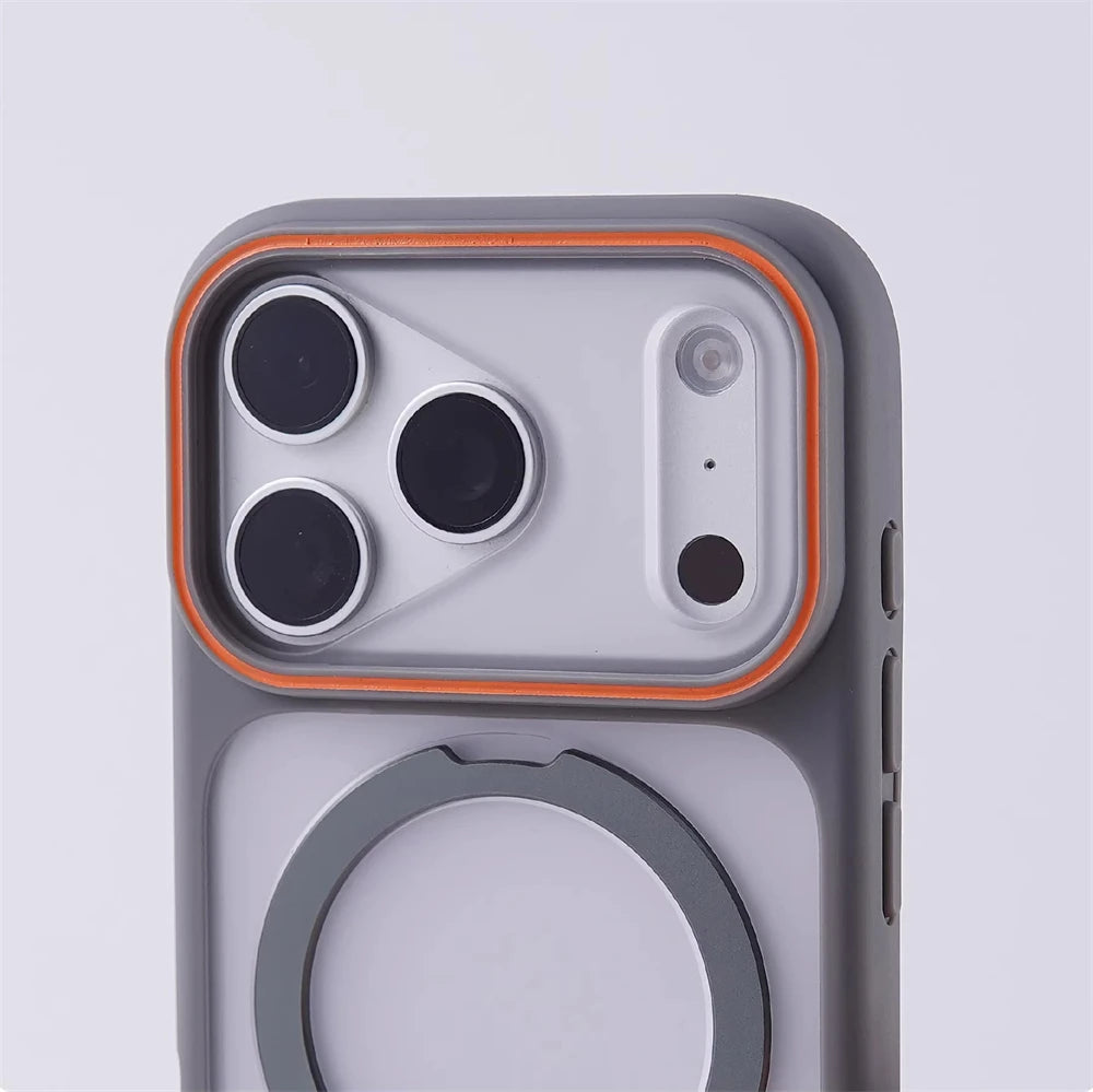 Shockproof Translucent MagSafe Kickstand Case with Raised Camera Ring for iPhone 18 Series