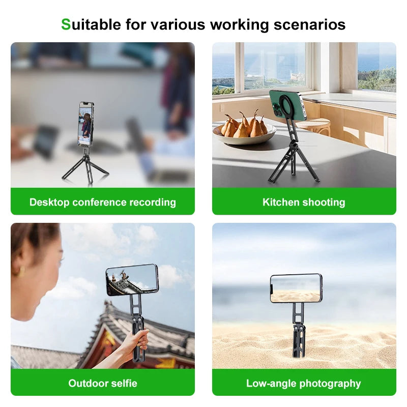 MagSafe Compatible 3-in-1 Magnetic Phone Tripod