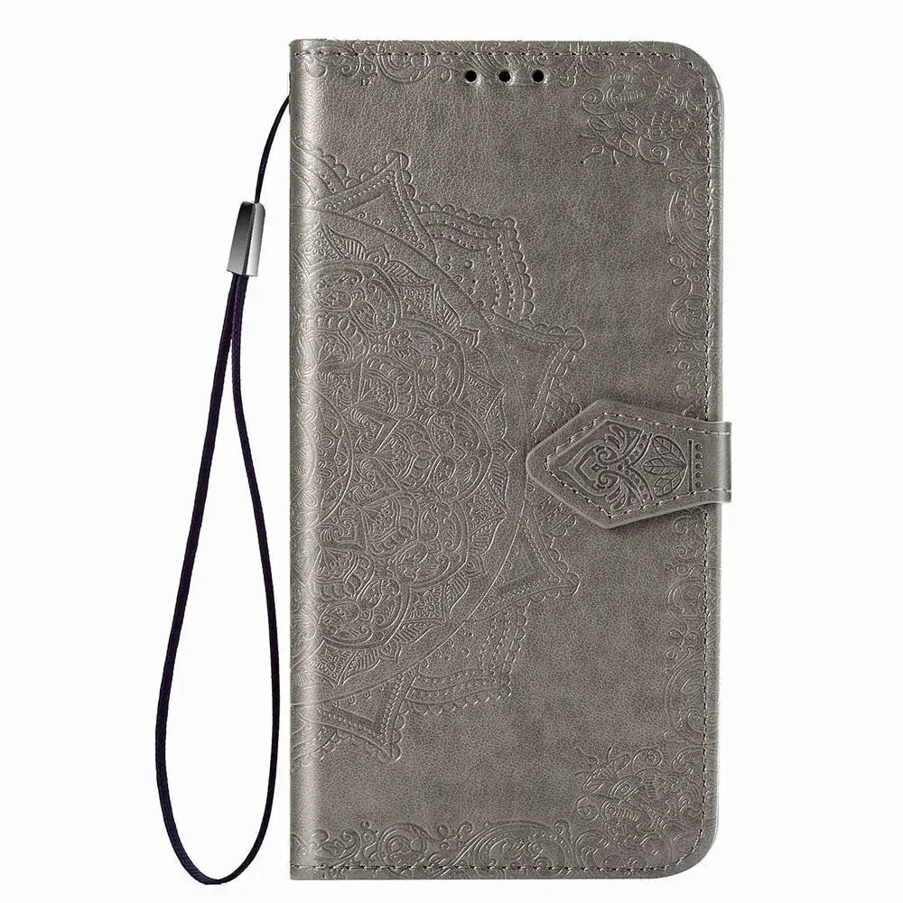 Premium Leather 3D Engraved Flip Wallet Case for iPhone 17 Series