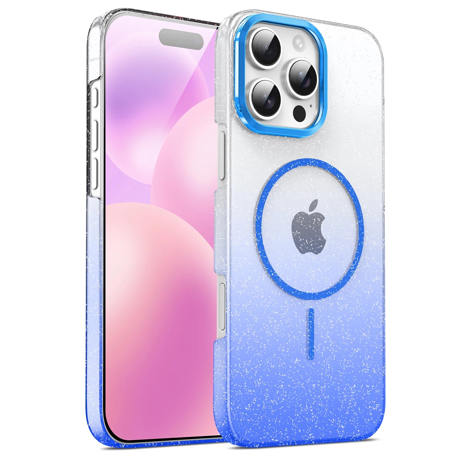 Glitter Laser Gradient Clear Matte MagSafe Case for iPhone 15 Series