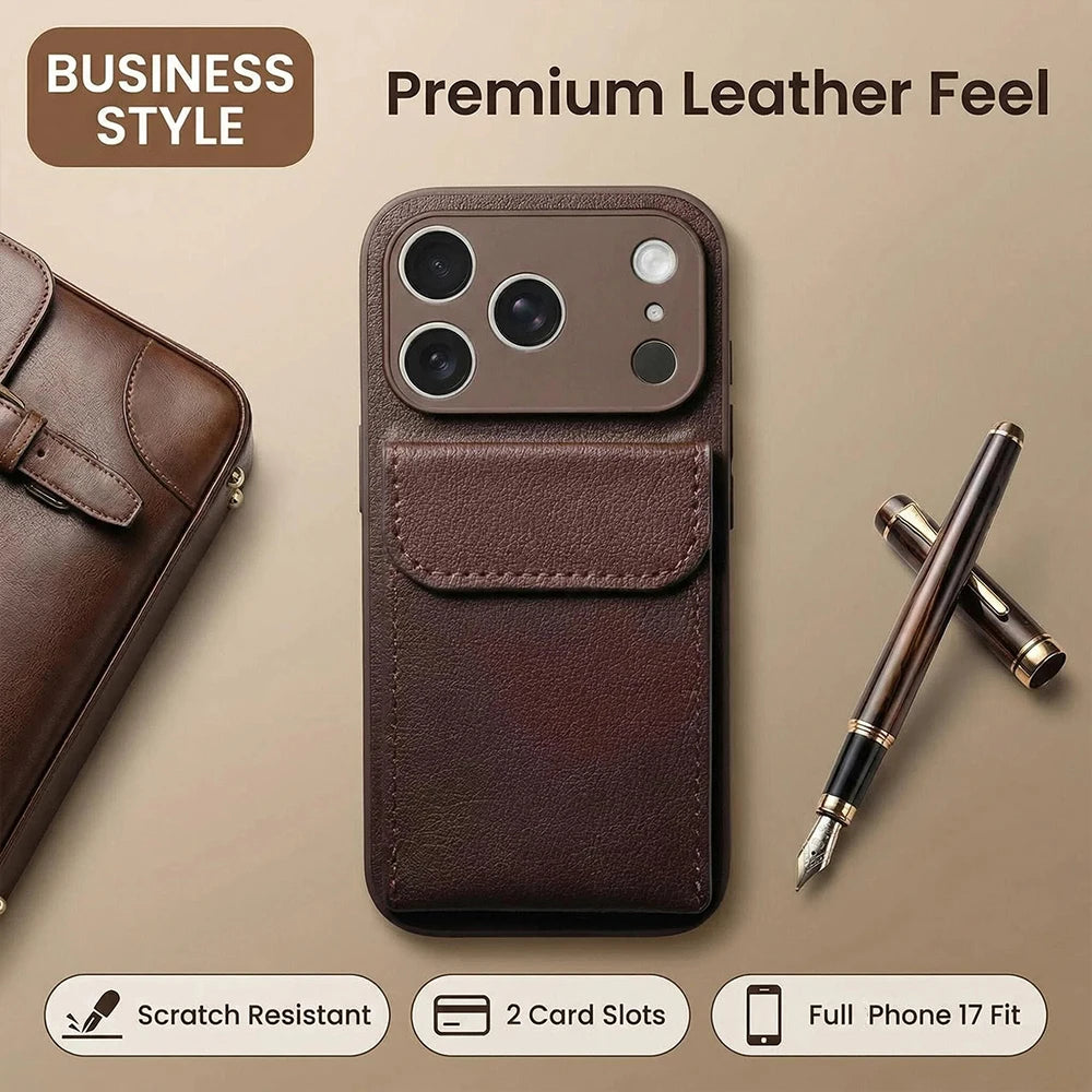 Business Retro Leather Wallet Case for iPhone 17 Series