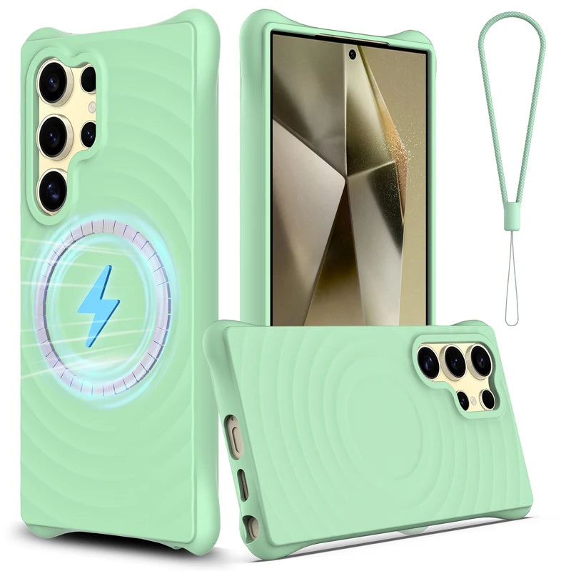 Ripple Pattern Liquid Silicone Case for Samsung Galaxy S26 Series
