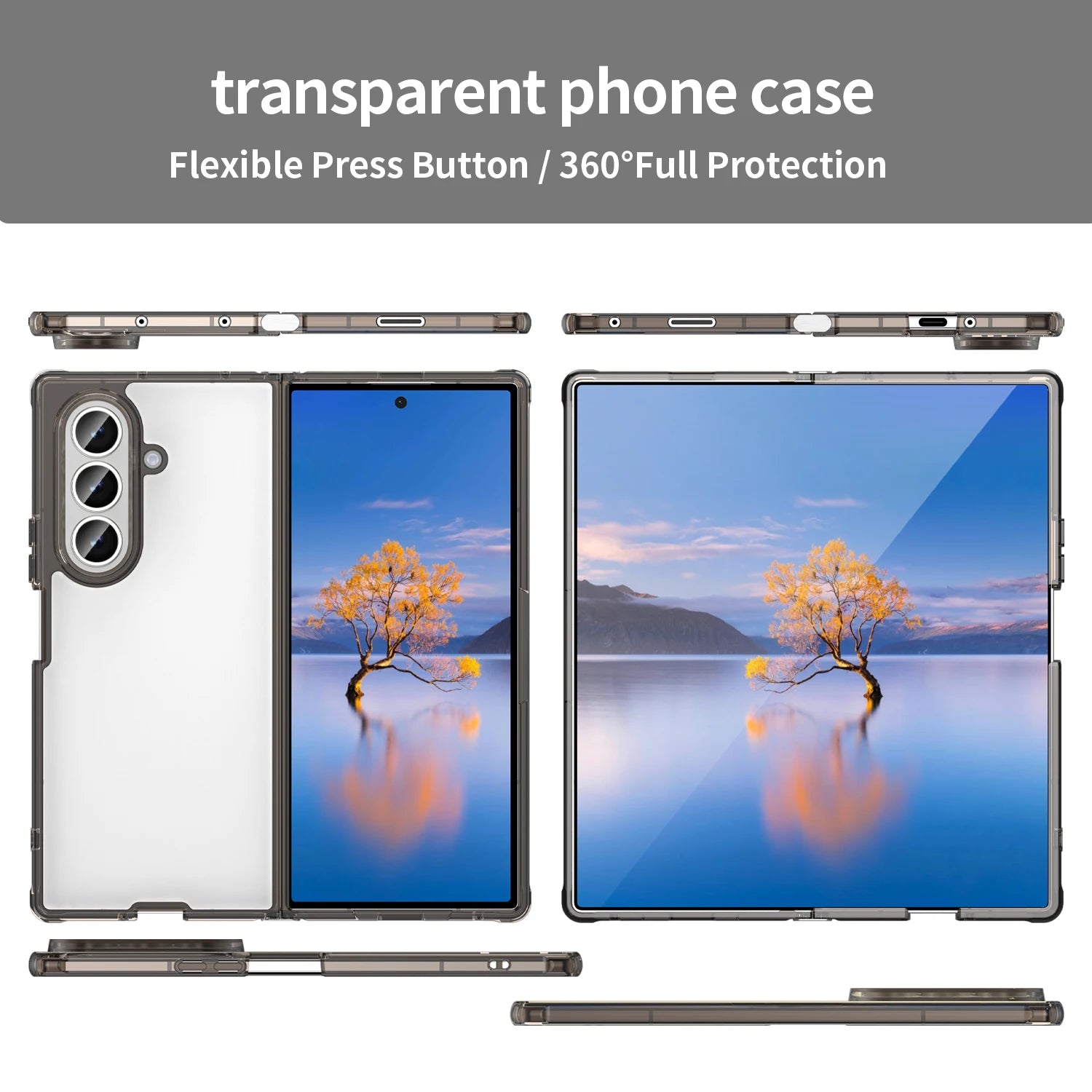 Clear Transparent Anti-Scratch Case for Samsung Galaxy Z Fold 7