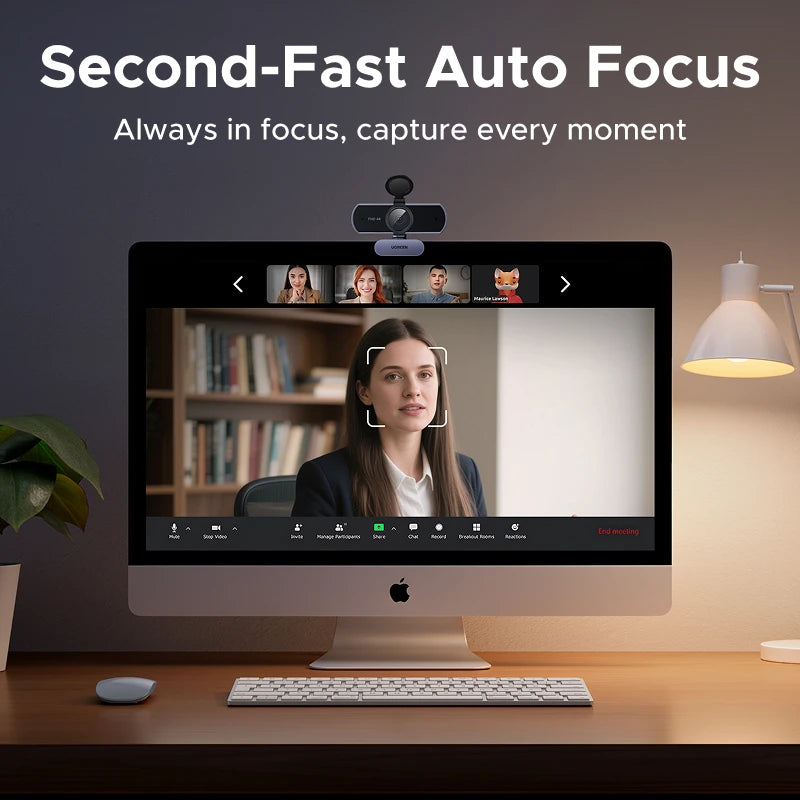 UGREEN 4K 8MP Webcam with PDAF Auto Focus & Dual AI Noise Reduction Microphones