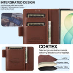 Genuine Leather Hinge Protection Wallet Case with Magnetic S Pen Slot for Samsung Galaxy Z Fold 8