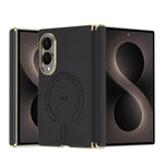 Embossed Leather Magnetic Hinge Shield Case for Samsung Galaxy Z Fold 8