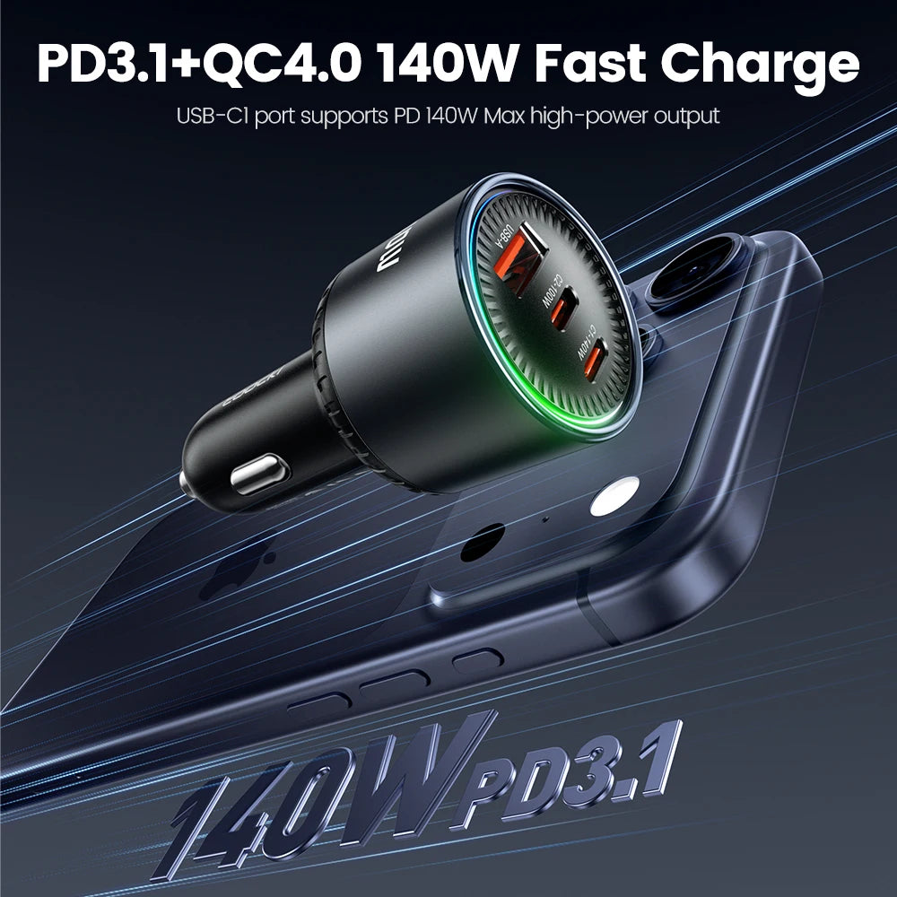 Toocki C51 240W 3-Port Car Charger