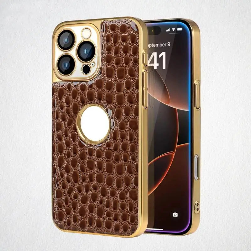 Luxury Crocodile Pearl Textured MagSafe Case for iPhone 15 Series