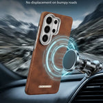 Samsung Galaxy S26 Series Luxury Magnetic Leather Case with Lens Protection