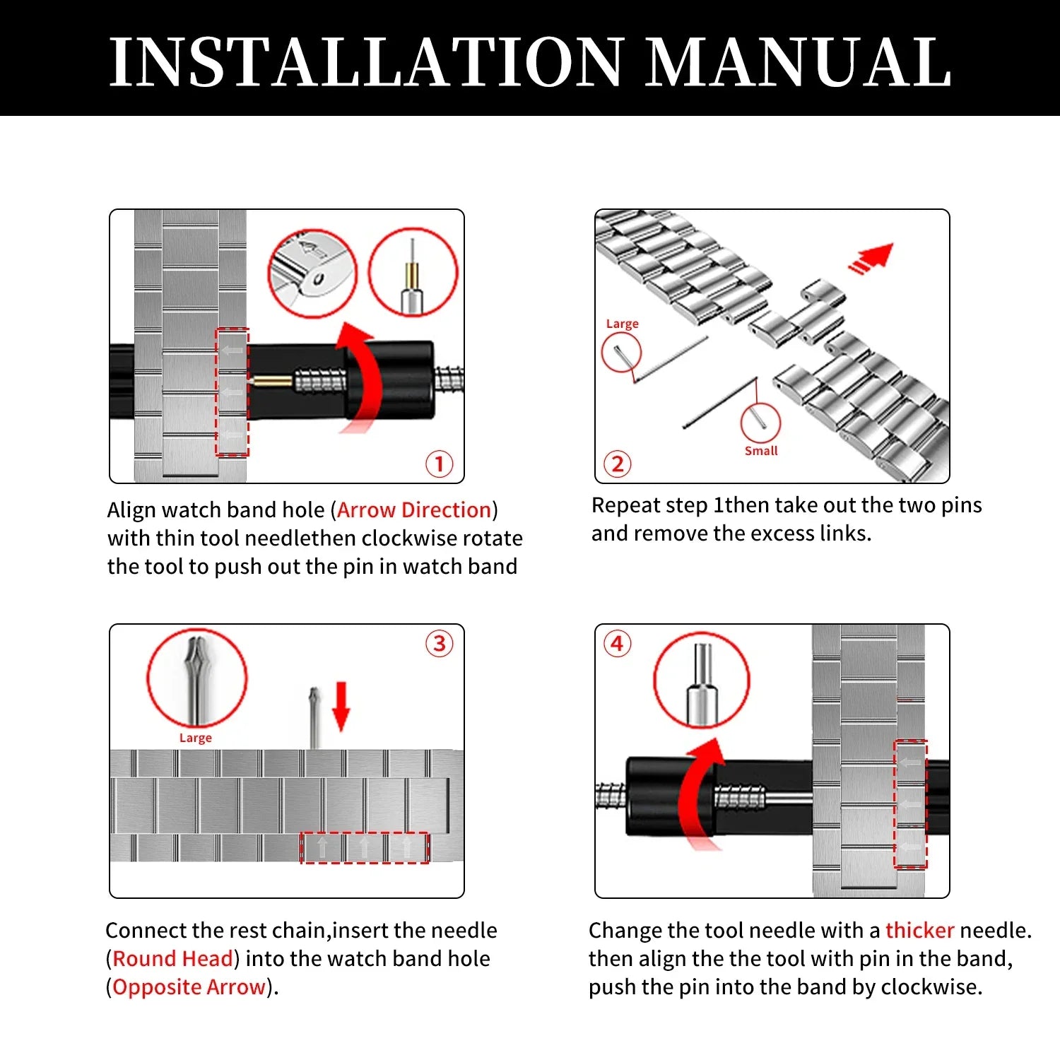 Stainless Steel Modification Kit for Apple Watch Series 10