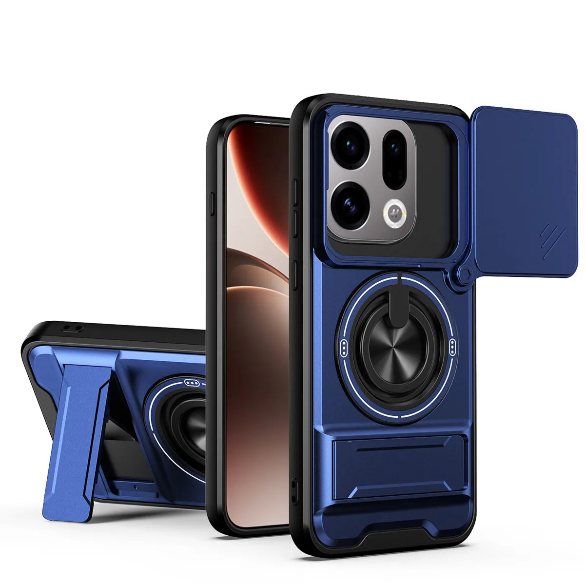 Armor Protective Case with Ring Holder for OPPO Find X9 / X9 Pro