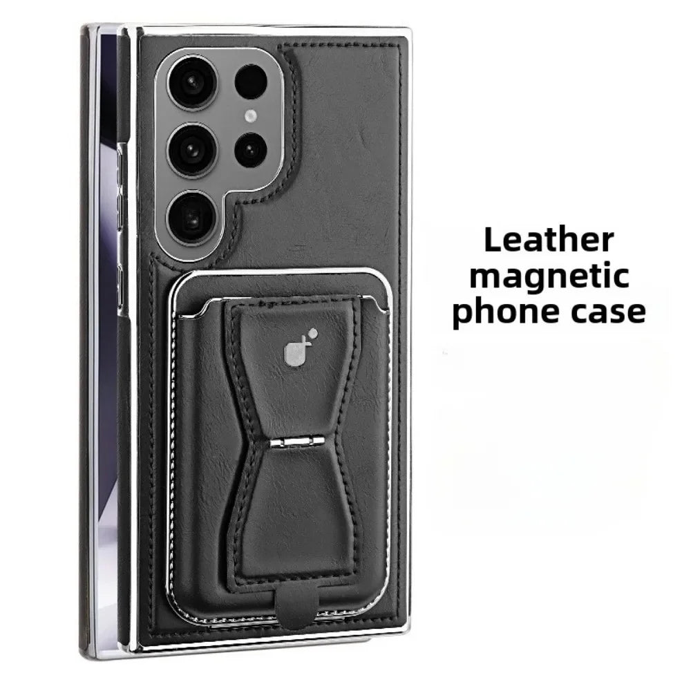 Drop-Proof Electroplate Leather Case for Samsung Galaxy S25 Series