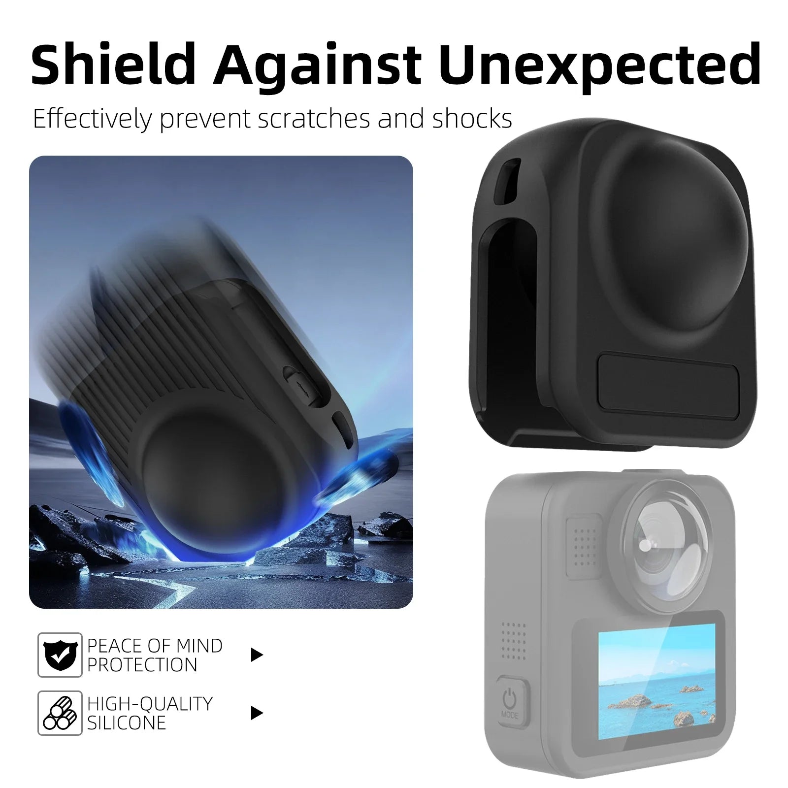 Full Coverage Silicone Lens Protector for GoPro MAX 2