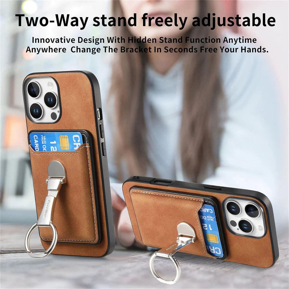 Detachable MagSafe Leather Wallet Case for iPhone 15 Series