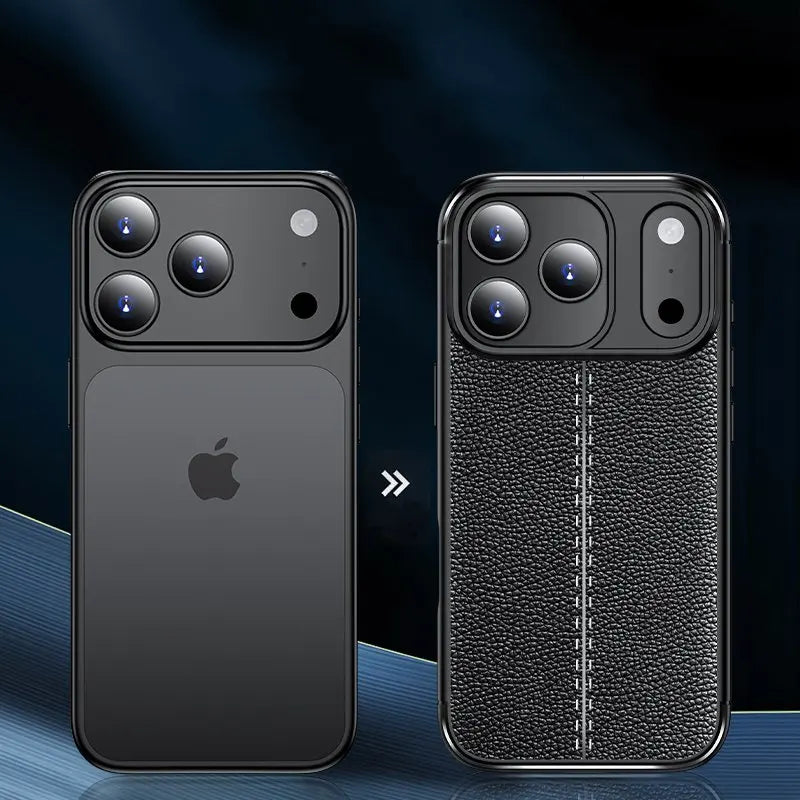 Shockproof Leather & TPU Phone Case for iPhone 17 Series