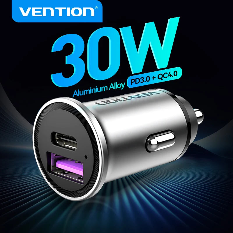Vention Compact 30W USB-C Car Charger