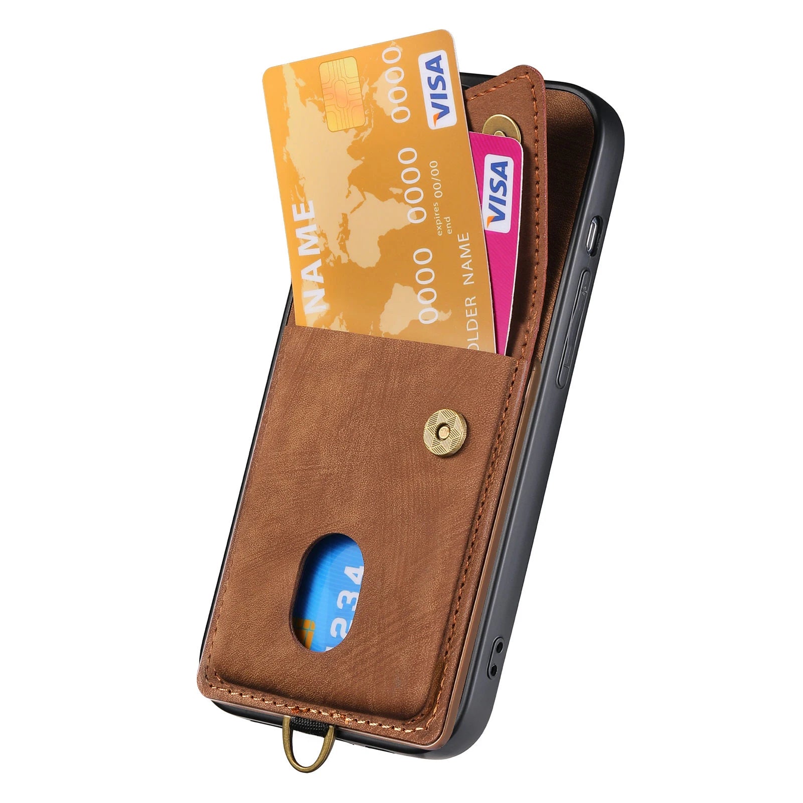 Shockproof Leather Wallet Case with Kickstand & Card Holder for iPhone 16 Series