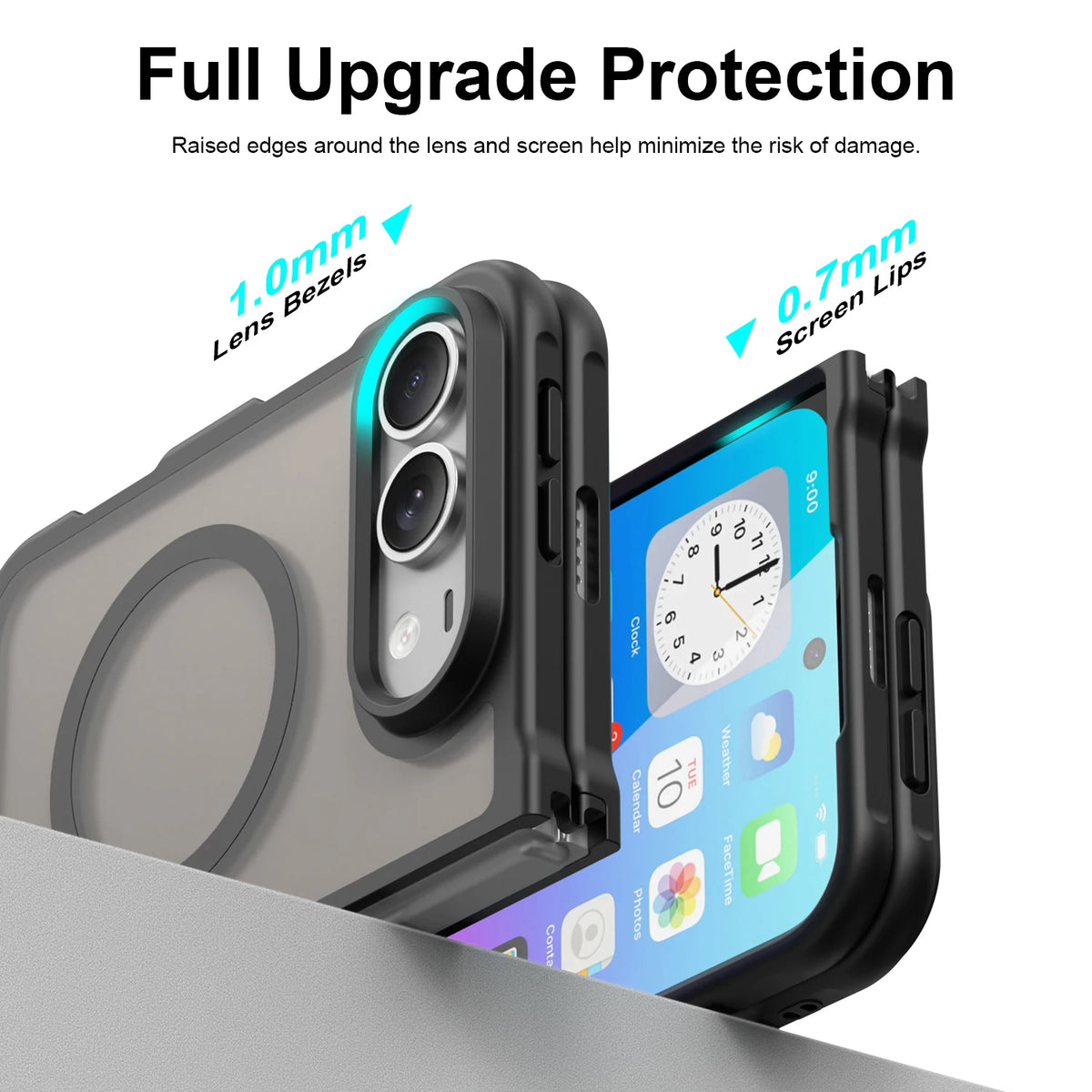 Translucent Frosted MagSafe Case with Raised Camera Protection for iPhone Duo