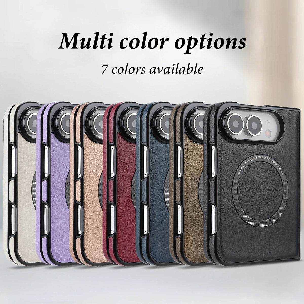 Premium Leather MagSafe Case with Raised Camera Protection for iPhone Duo
