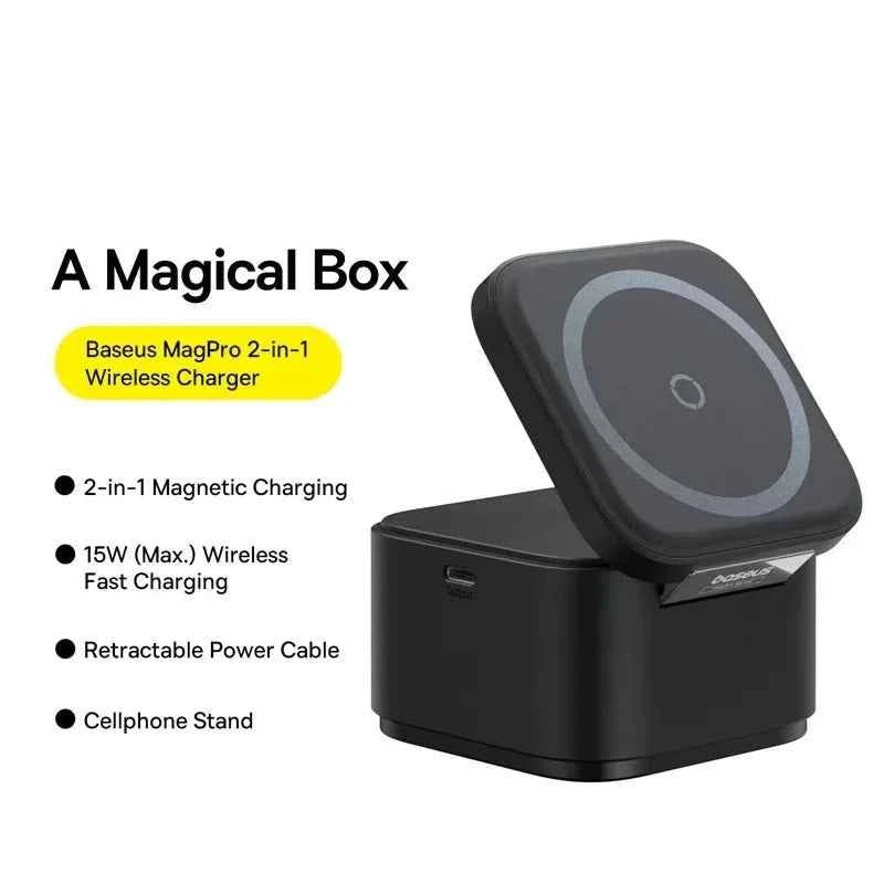 Baseus 2-in-1 MagSafe Wireless Charger Stand for Fast and Efficient Charging