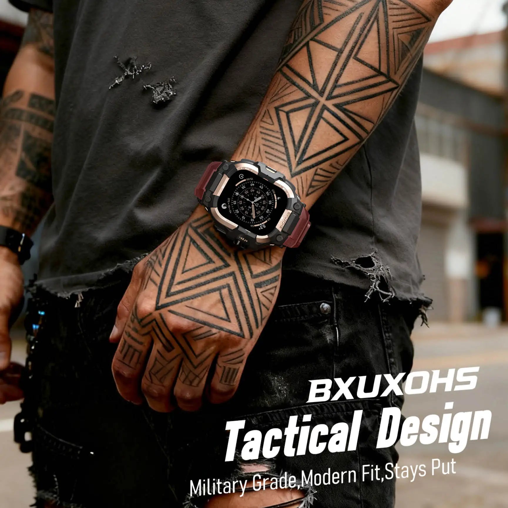 Tactical Protective Case with Band for Apple Watch