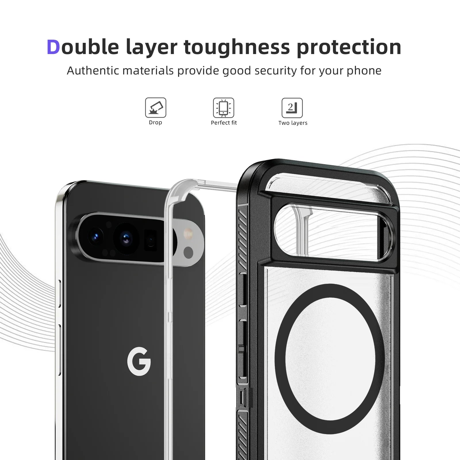 Military-Grade Protective Magnetic Case with Foldable Stand for Google Pixel 9 Series