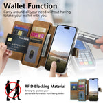 2-in-1 Detachable MagSafe Leather Wallet Case with Ring for iPhone 17 Series