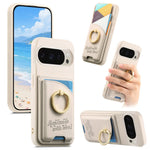 Google Pixel 9 Series Leather Wallet Case with Ring Holder and Kickstand