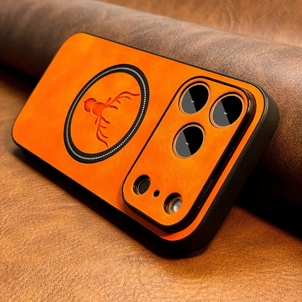 PU Leather MagSafe Case with Raised Camera Ring for iPhone 18 Series