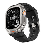 Heavy Duty Metal Bumper Case with Silicone Strap for Apple Watch Ultra 2