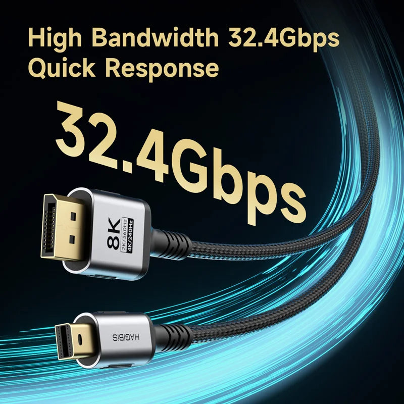 Hagibis Mini DisplayPort to DisplayPort 1.4 Cable