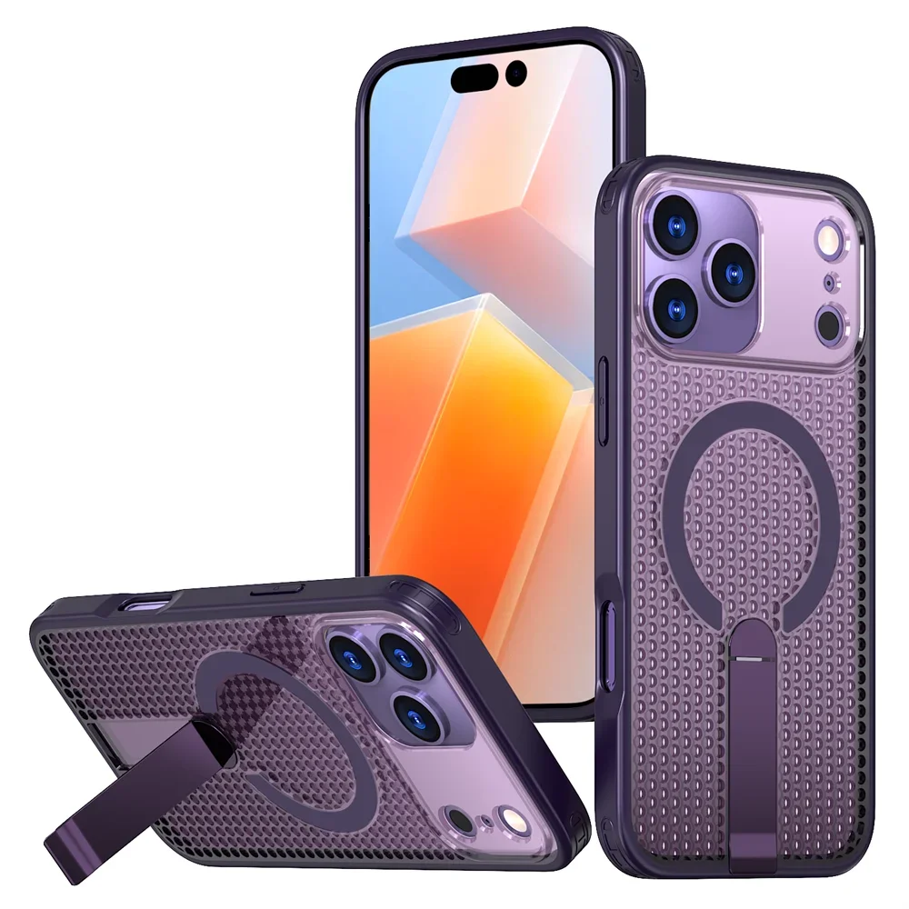 Heat Dissipation MagSafe Case with Foldable Stand for iPhone 17 Series